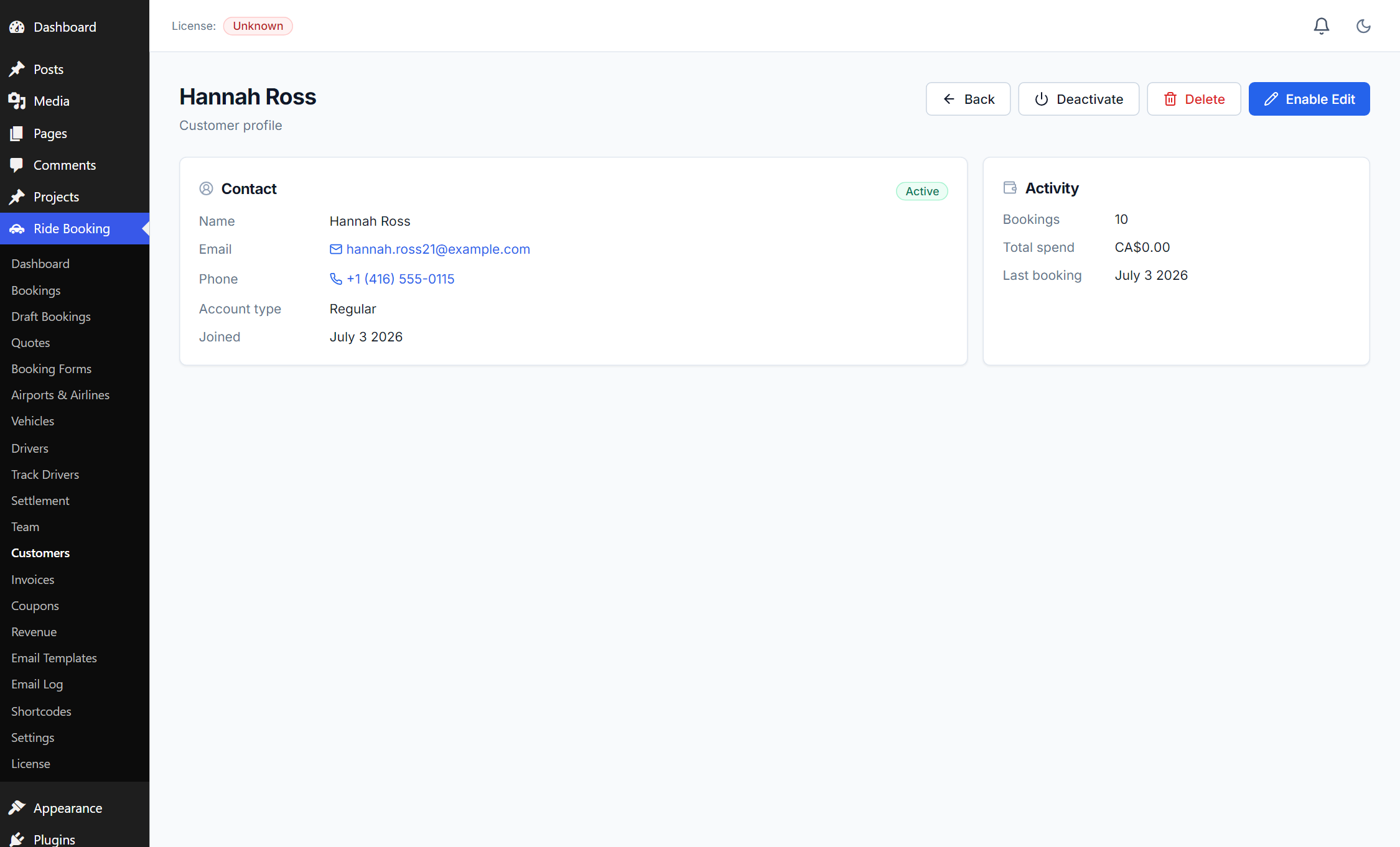 A customer profile