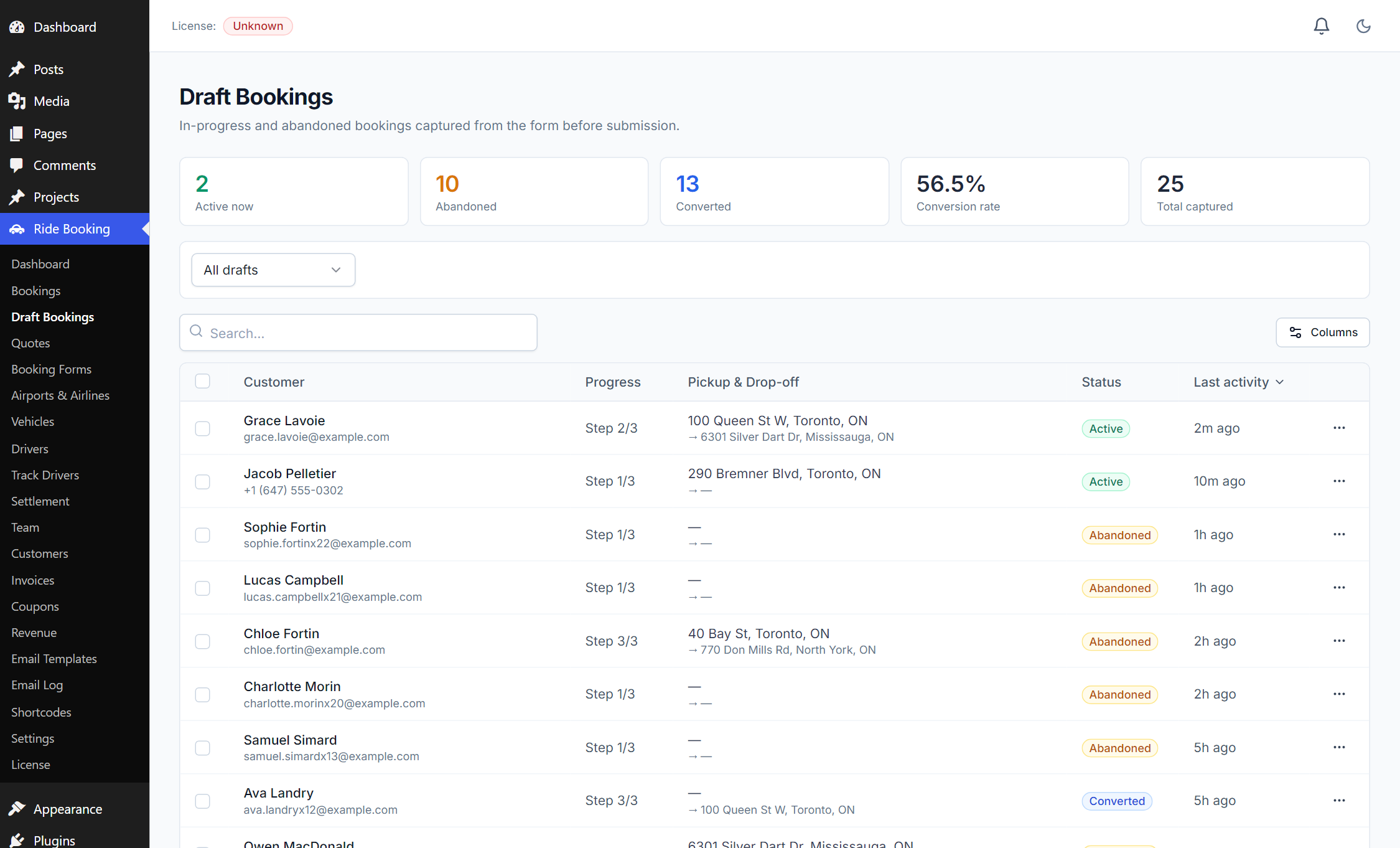 Draft bookings — the recovery pipeline