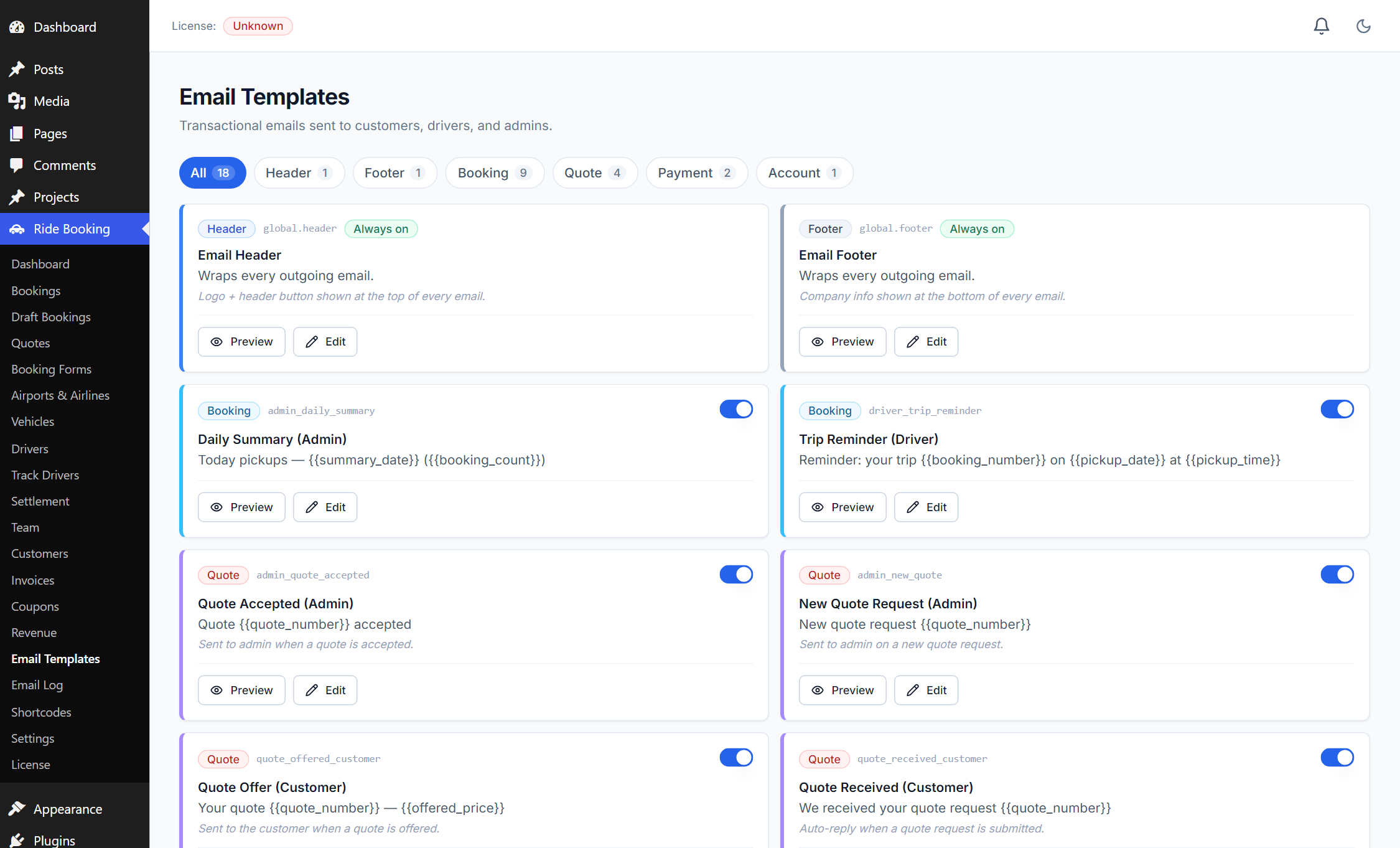 Email templates