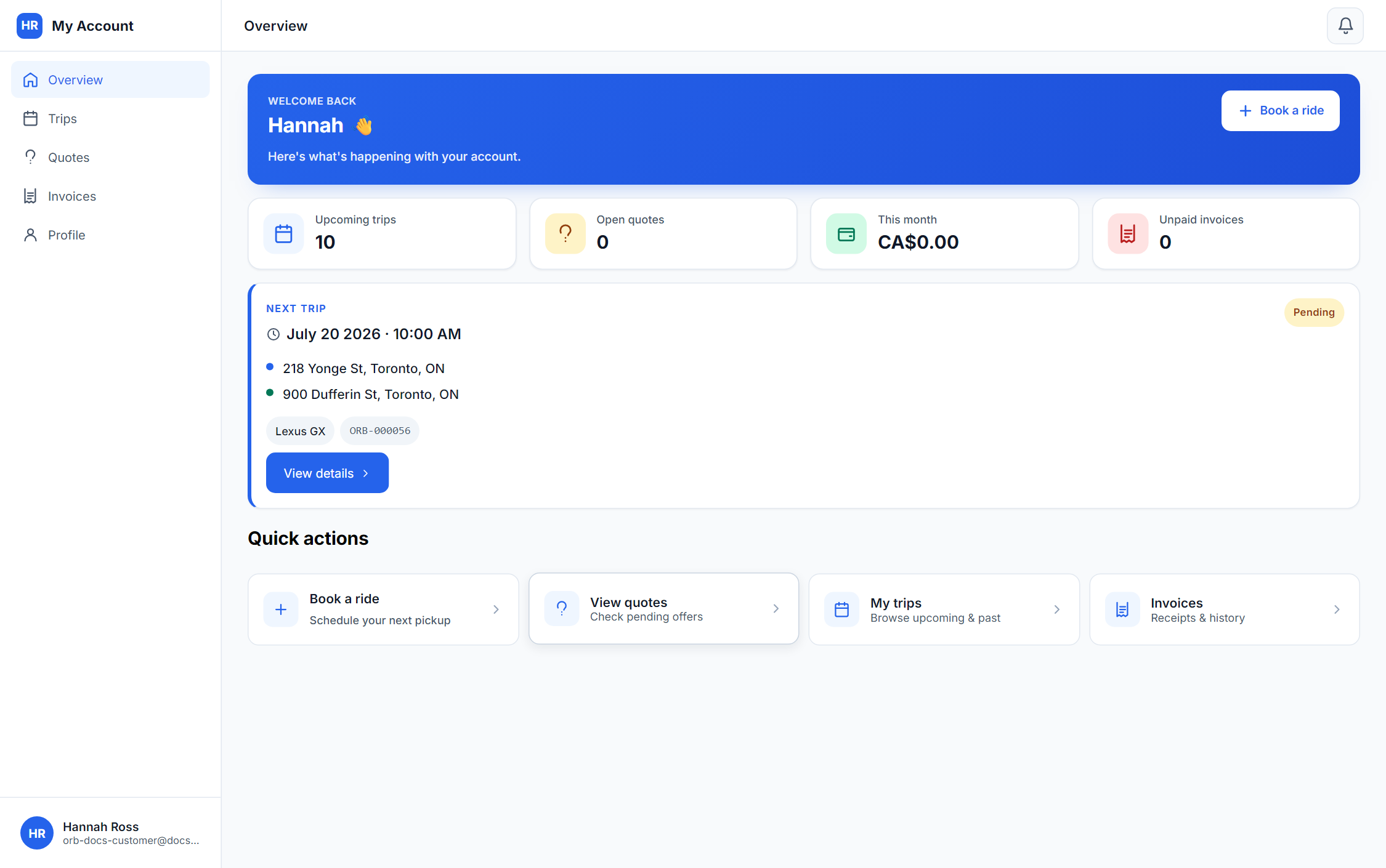 The customer portal overview